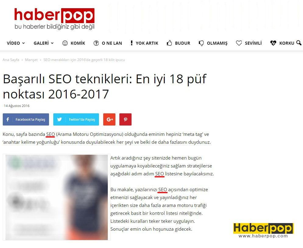 Başarılı SEO teknikleri - Anahtar kelimeler - HaberPop.com