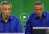 Singapur Başbakanı Lee Hsien Loong canlı yayında sahnede düştü