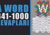 A Word Kelime Oyunu Cevapları – 841-1000 | Bölüm Sonu