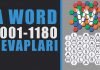 A Word Tüm Cevapları | Seviye 1001-1180 | Kelime Gezgini