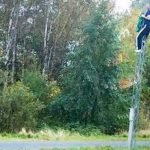 Geyik saldırısından direğe tırmanarak kurtuldu