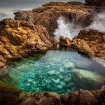 Rock pool with clear seawater