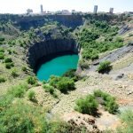 The Big Hole, Kimberley diamond mine, now filled with water, South Africa, Africa